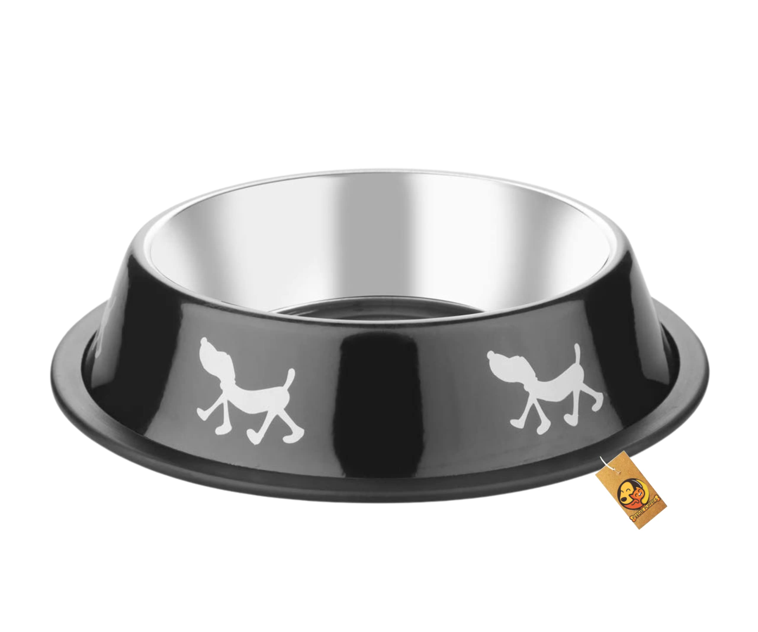 Foodie Puppies Stainless Steel Bowl for Dogs, Cats and Any Pets - 700ml I Non-Skid Rubber Bottom Food/Water Bowl I Non-Toxic and 100% Safe for Pets (Spider Black, Dog) (B083HHBW32) Amazon Price History, Amazon Price Tracker