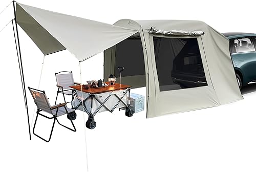 Miniatura 4 de 4-6 Person Waterproof SUV Camping Tent 15.91 x 7.87 x 6.4ft Car Awning Outdoor Tent Car Tent Attachment for Camping Family Outdoor Adventures
