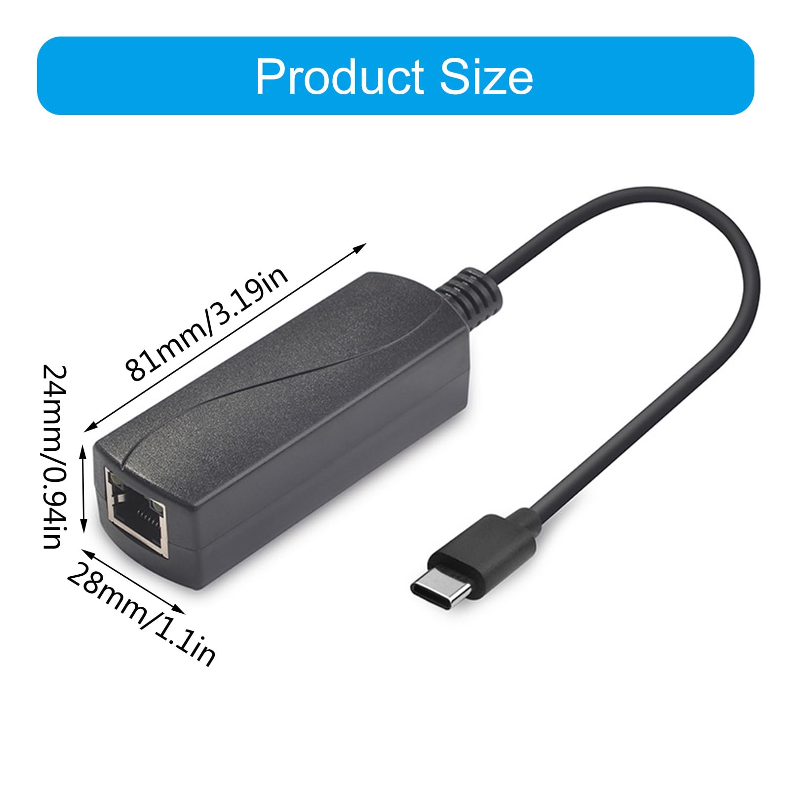 Adattatore Gigabit Power Over Ethernet a tipo C, 10/100/1000 Mbit/s, a banda larga, convertitore di ricarica per smartphone, tablet, Power over Ethernet