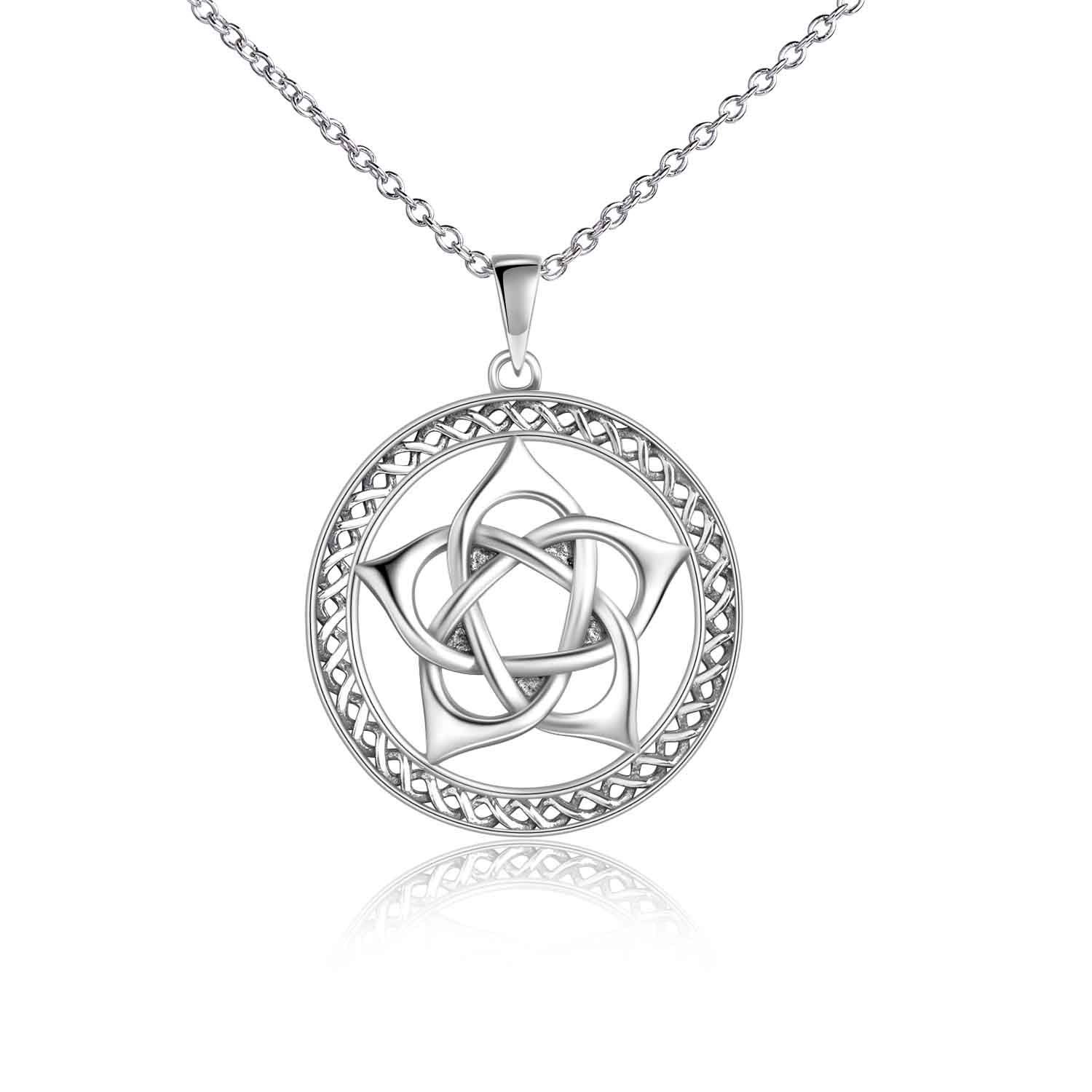 YAFEINI Pentacle naszyjnik srebro Pentagram Pentagram wisiorek naszyjnik wikańska biżuteria dla kobiet mężczyzn prezenty e Srebro, cod. PYX3253