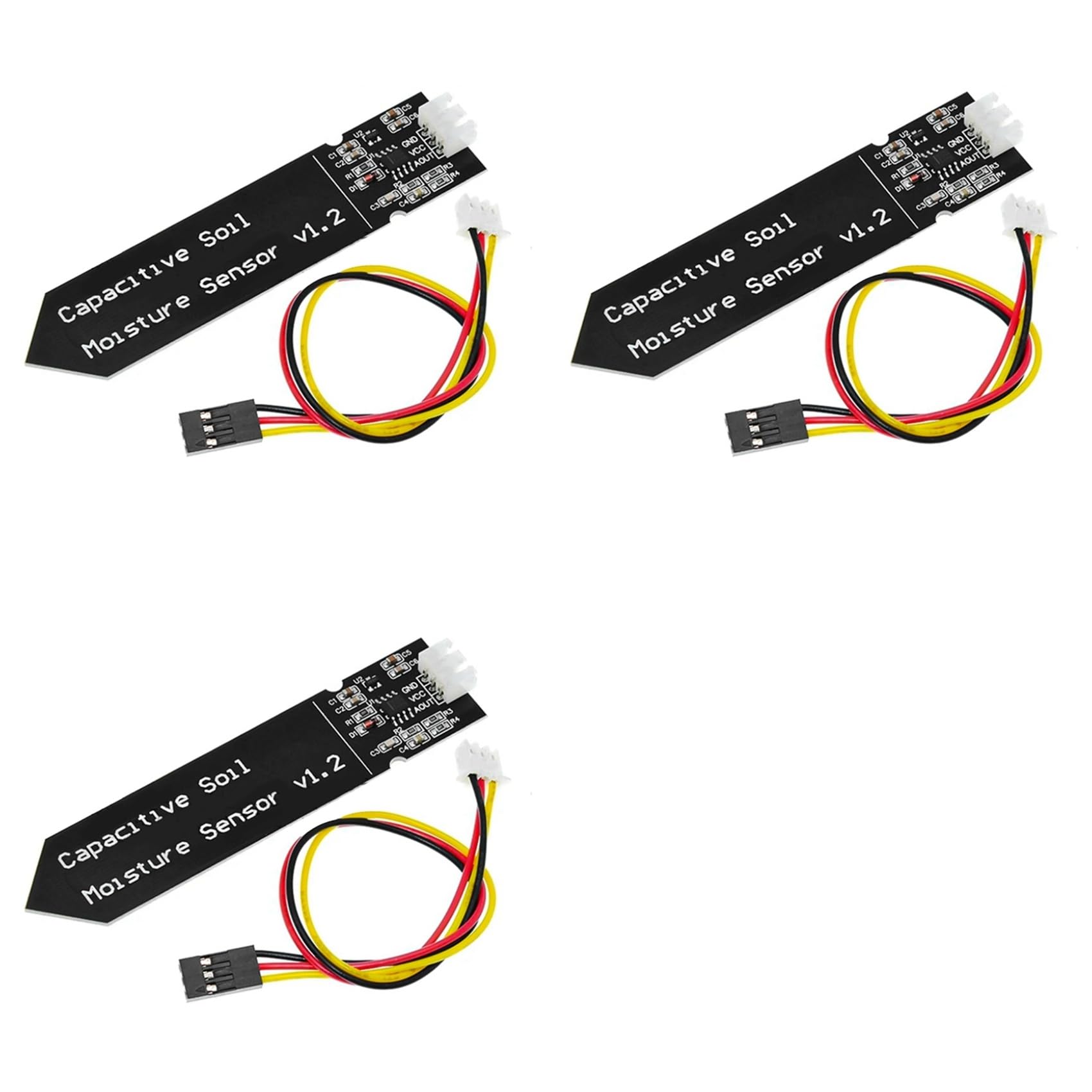 Kueohse 3X Capacitive Soil Moisture Sensor Module, For Garden Plant Monitoring Capacitive Soil
