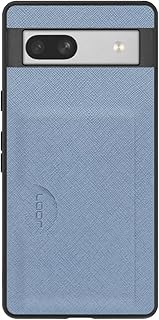 LOOF CASUAL-SLOT レザー カード収納 スマホケース for Google Pixel 7a 用 ケース カバー 背面 ストラップホール カードポケット シンプル 耐衝撃 薄型 軽量 leather [クラウディブルー]