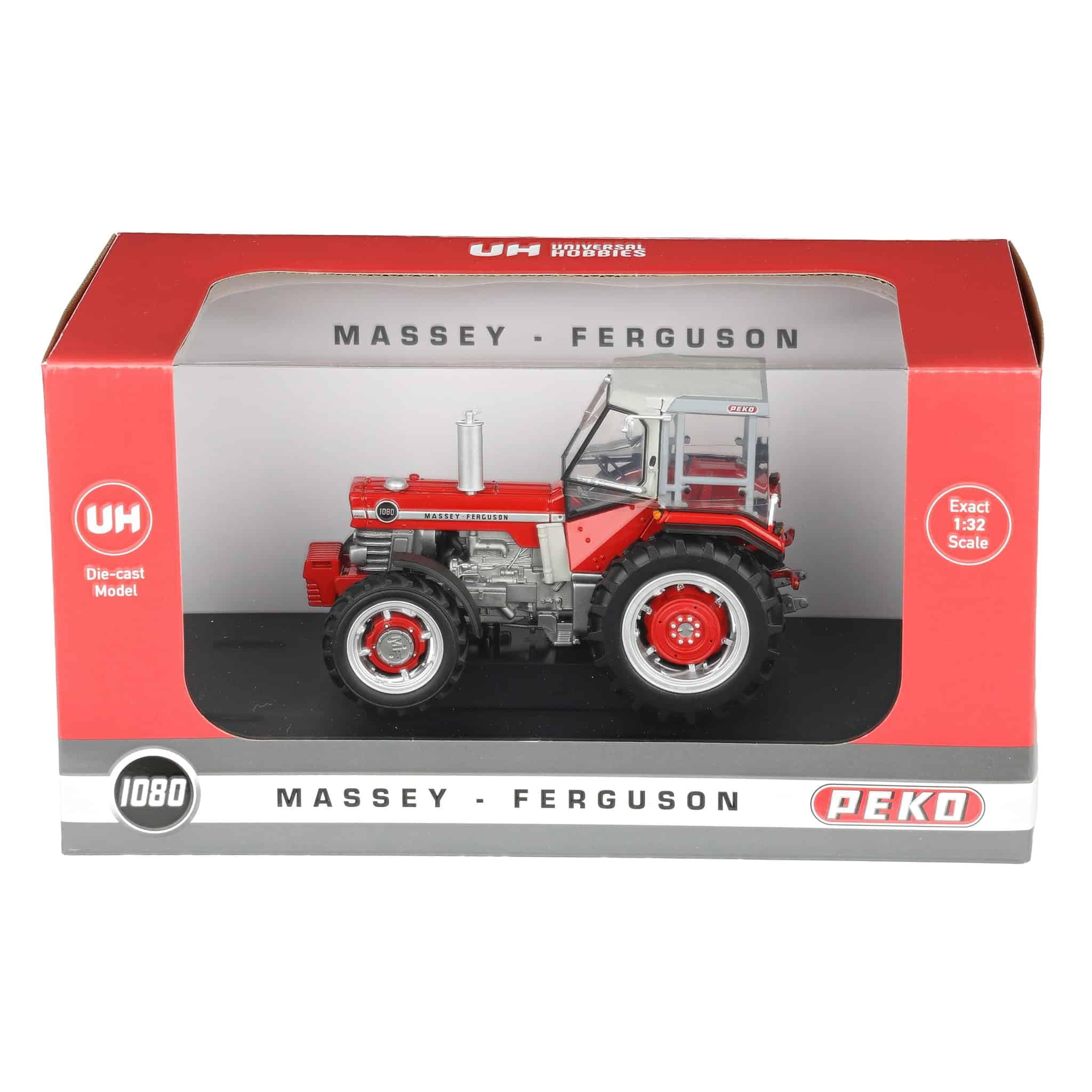 Universal Hobbies Trattore Miniatura Massey Ferguson 1080 con Cabina Peko - Scala 1/32°