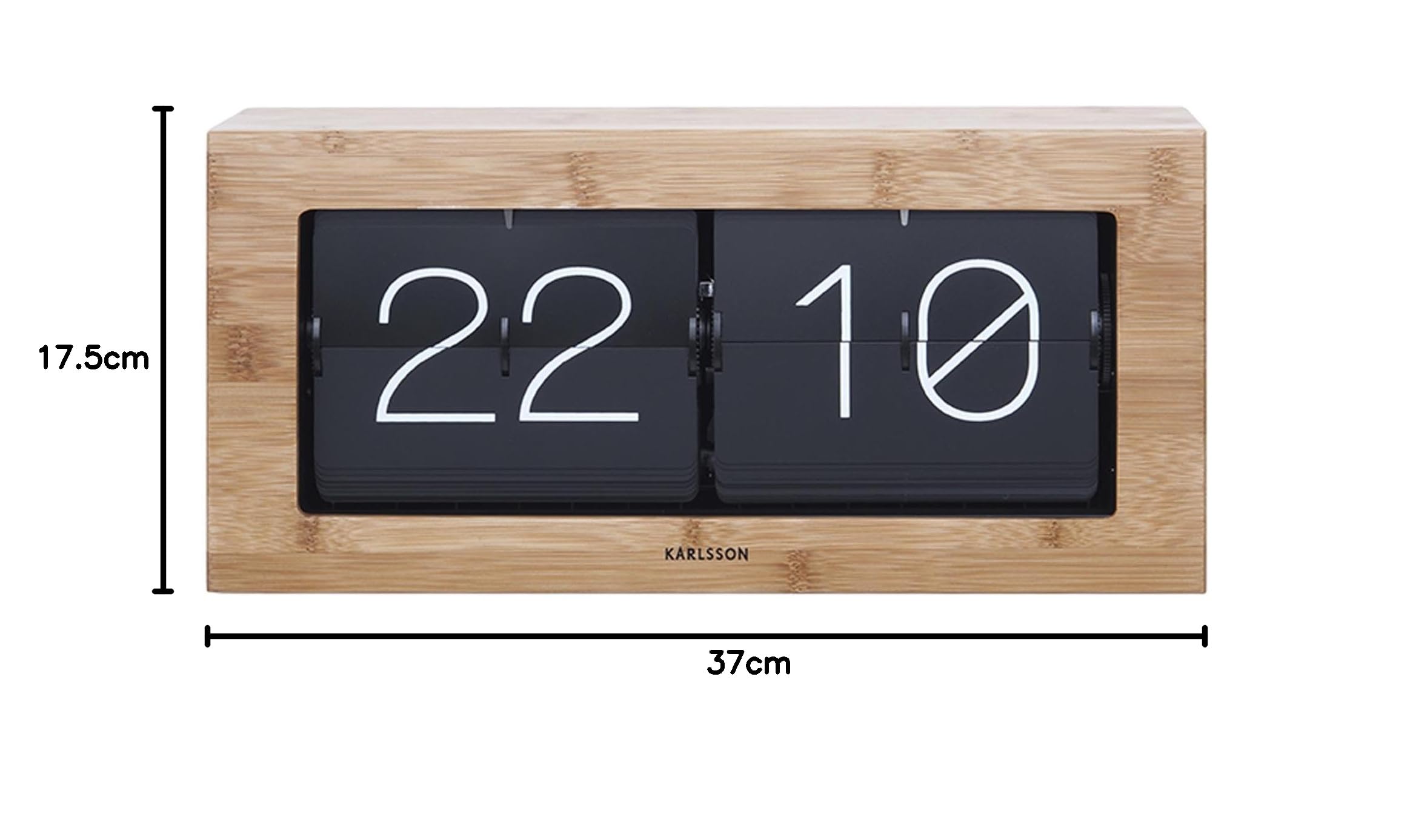 Karlsson Reloj de Pared o Mesa Boxed – Flip XL – Bambú – 37 x 17,5 x 9 cm