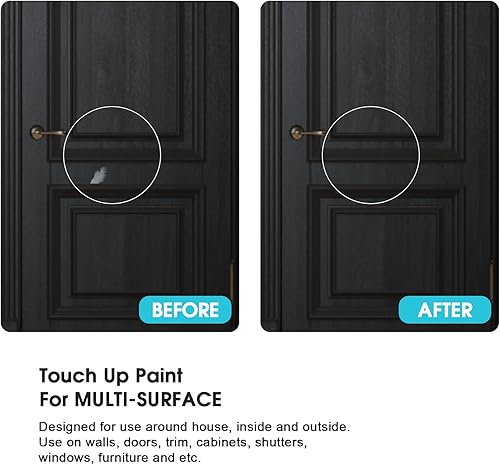 Miniatura 2 de NADAMOO Pintura de retoque multisuperficie negra, pintura interior y exterior para gabinetes, paredes, puertas, muebles, ventanas, obturador y