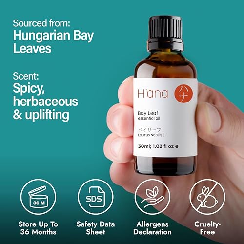 Miniatura 6 de H'ana Aceite esencial de hoja de laurel, 1.02 onzas líquidas, para cabello, piel, difusor, aromaterapia, velas y fabricación de jabón