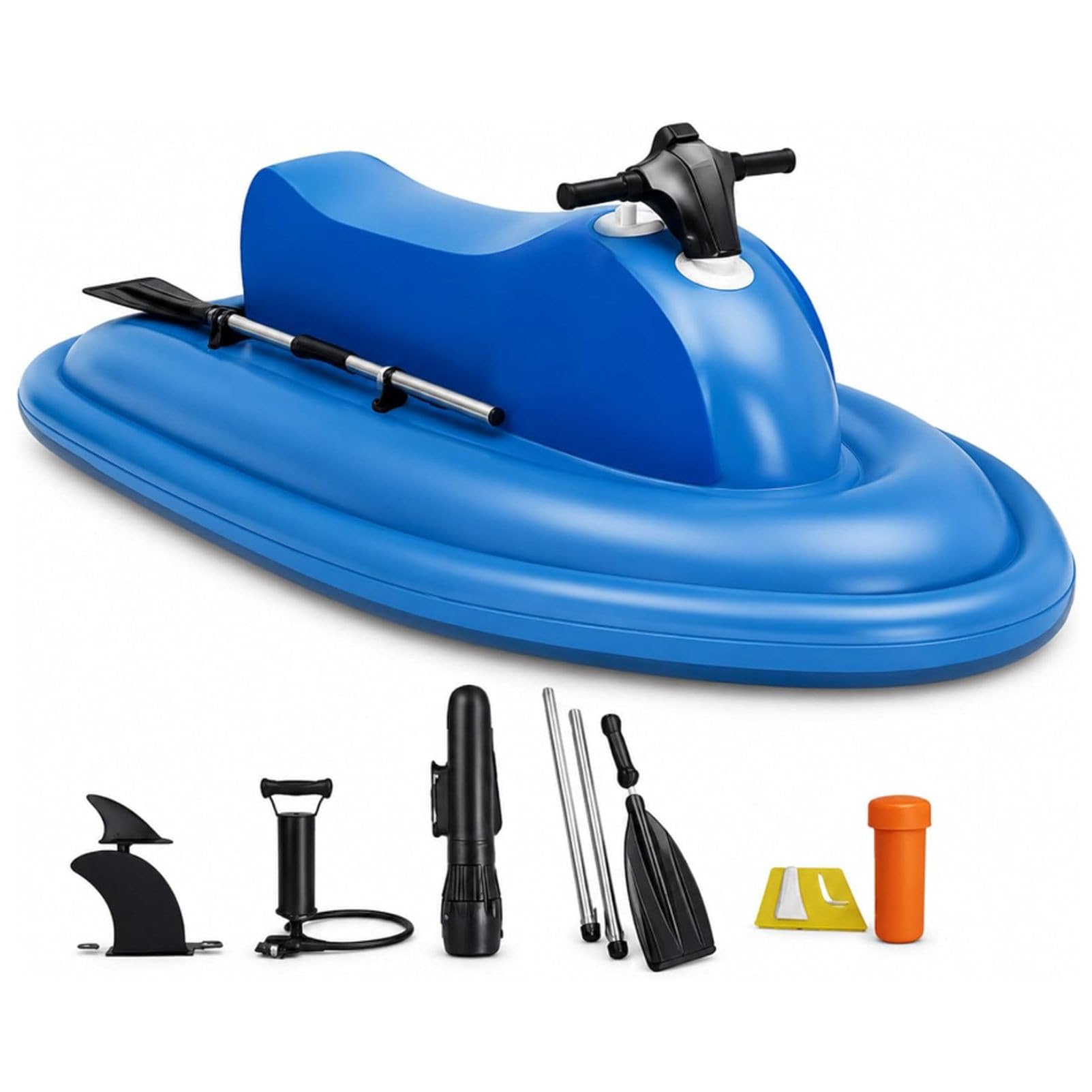 Oiyekntd 2-Person Inflatable Jet Boat -Inflatable Jet ski with Motor with Scooter | Dual-Fin Safety Design | 10-Speed Control & 130Min Runtime, for Adults & Kids, Diving, Swimming, Kayaking 700W16A