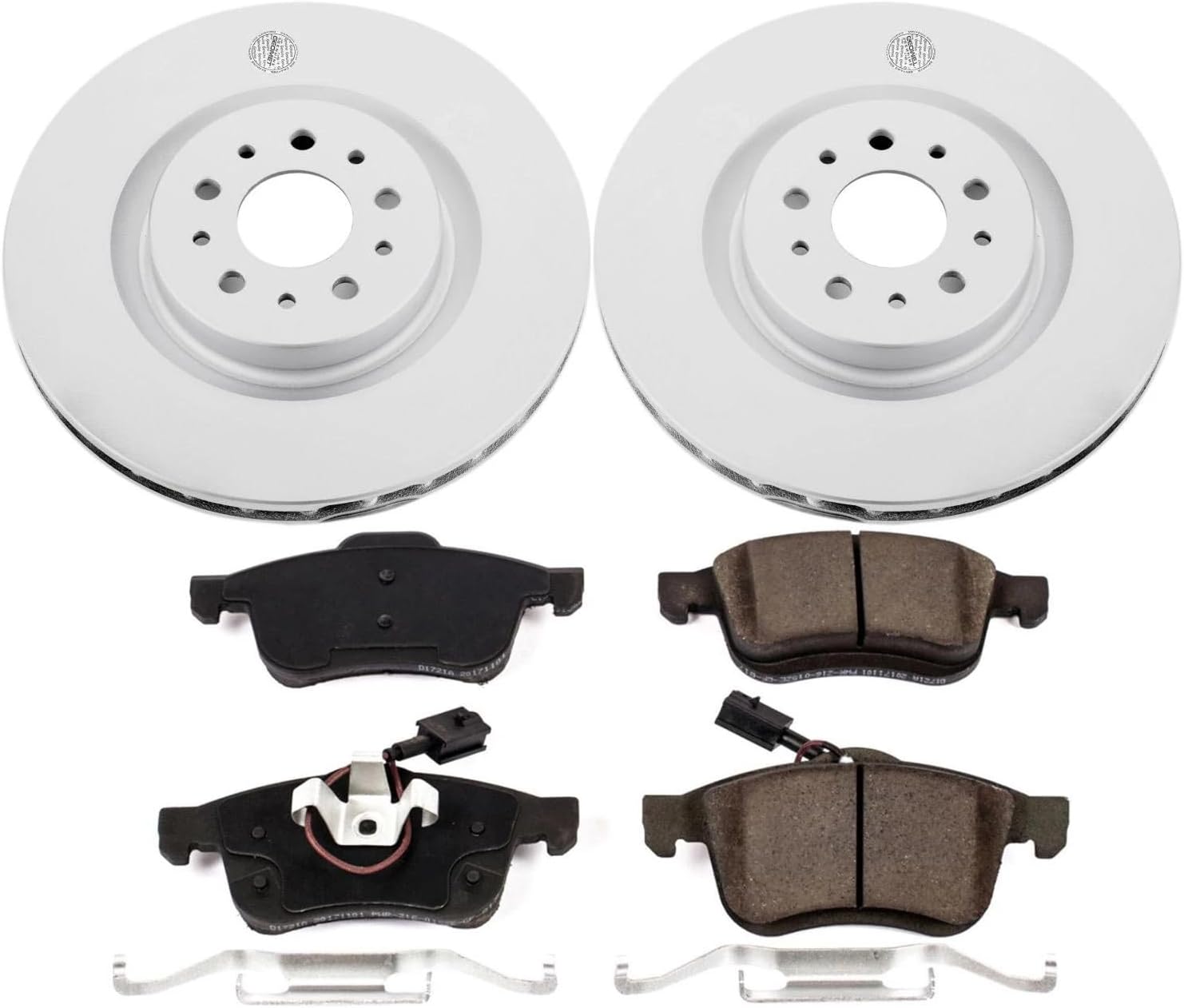 Power Stop CRK7302 Coated Brake Rotor and Ceramic Brake Pads- Front For Ram ProMaster City 2015-2022 [Model Specific]