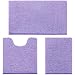 HOMEIDEAS [Upgraded] 3 Pieces Bathroom Rugs Set Lavender, Luxury Soft Chenille Bath Mats Set, Absorbent Shaggy Bath Rugs & Slip Resistant Plush Carpets Mats for Tub, Shower, Bathroom