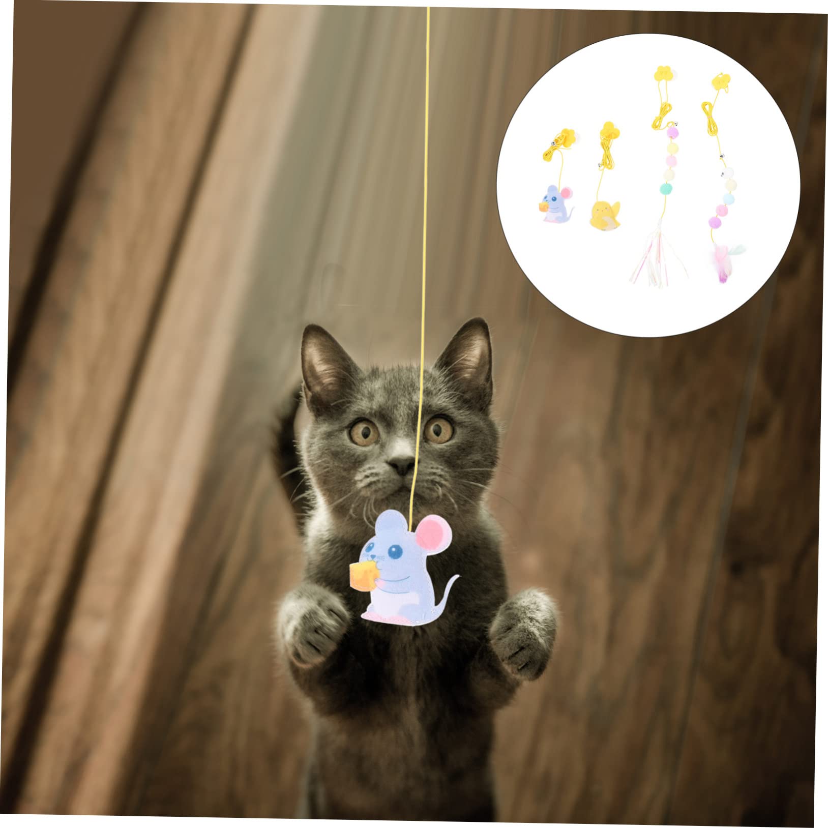 VANZACK 20stücke Katzen-spielzeugset Teiliges Türhängendes Kätzchen Spielzeug Selbstunterhaltungs-Rope Teaser Für Katzen Interaktives Katzenspielzeug Neugier Und Bewegung Sicher Und
