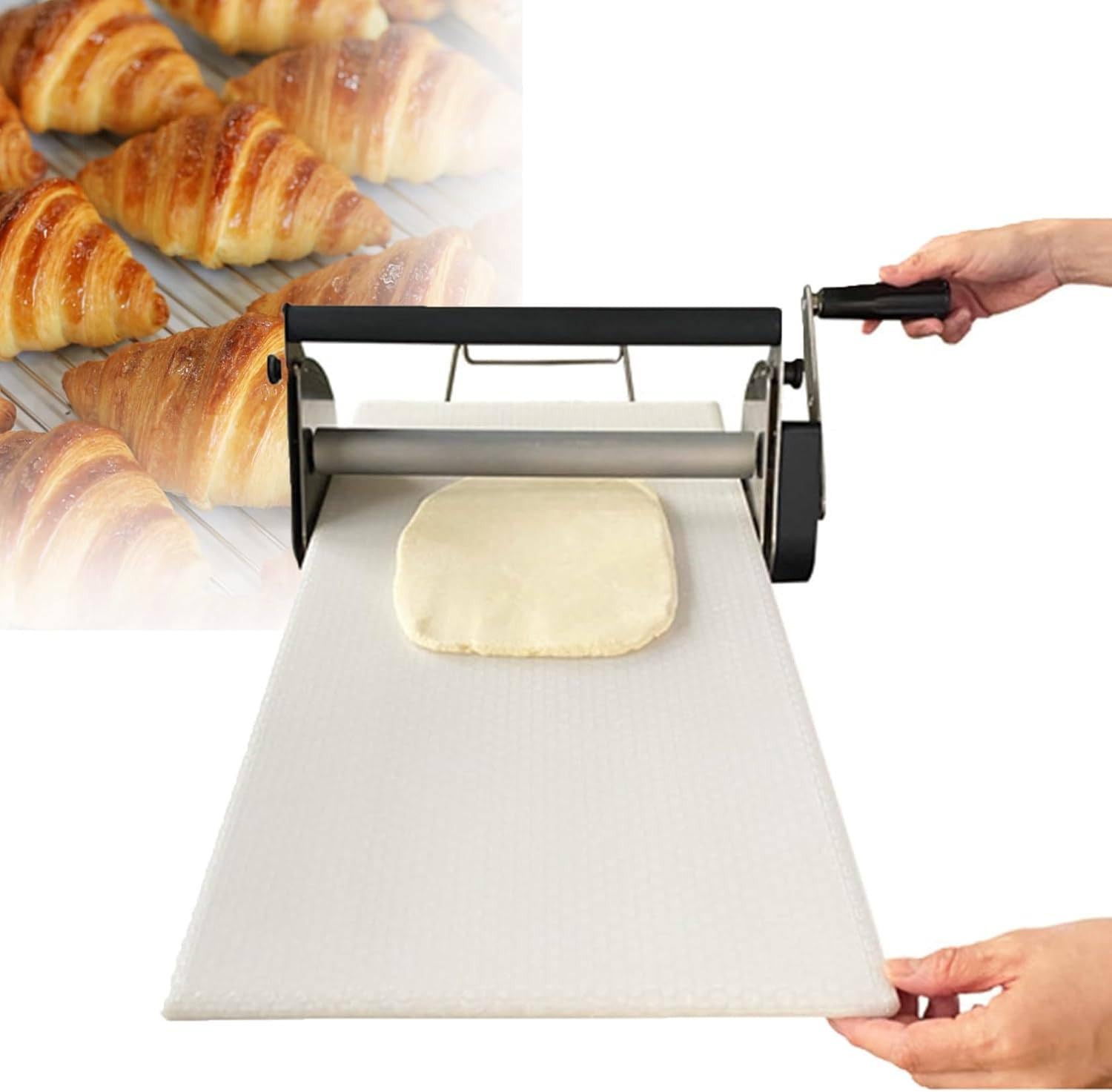 Laminadora De Masa Plegable, Rodillo De Masa Manual, Laminadora De Masa para Pizza, Croissant, Aplanadora De Fondant, Máquina para Hacer Pasta, Equipo De Panadería Comercial RS201
