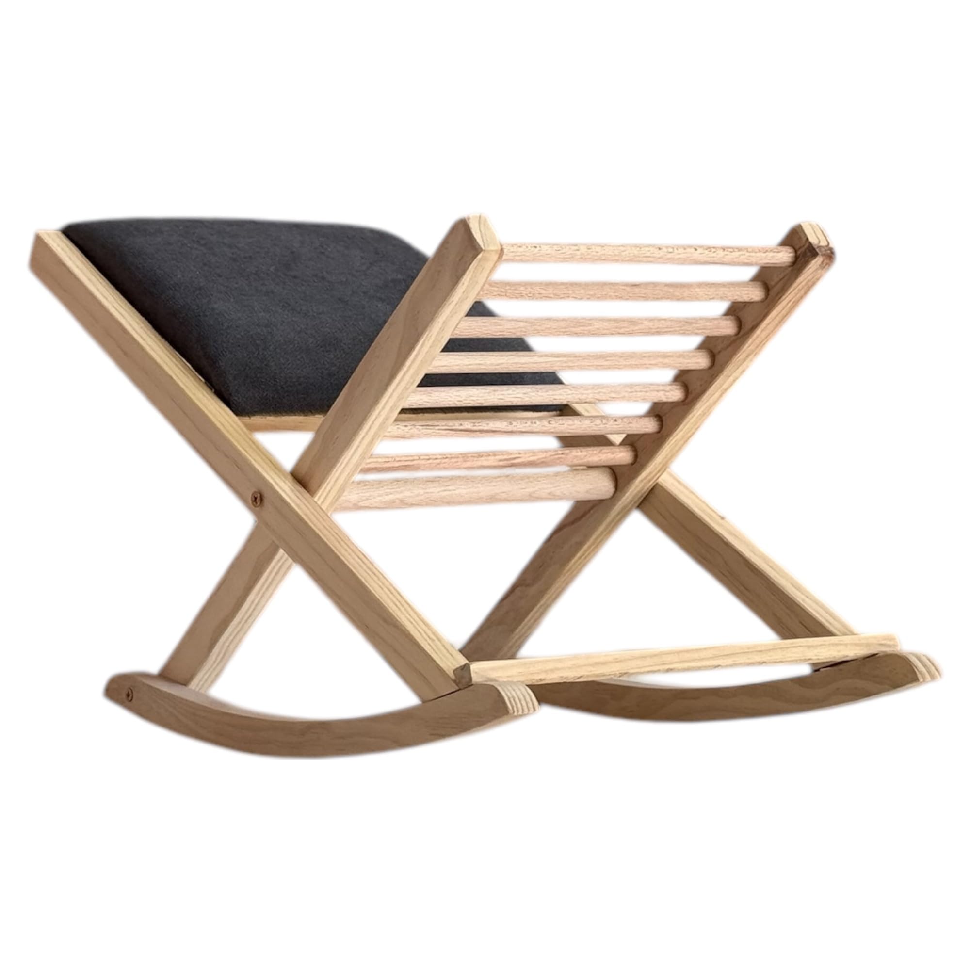 Sueña y Desacansa Reposapies Plegable Balancín de Madera de Pino y Fabricación Artesanal (Gris)