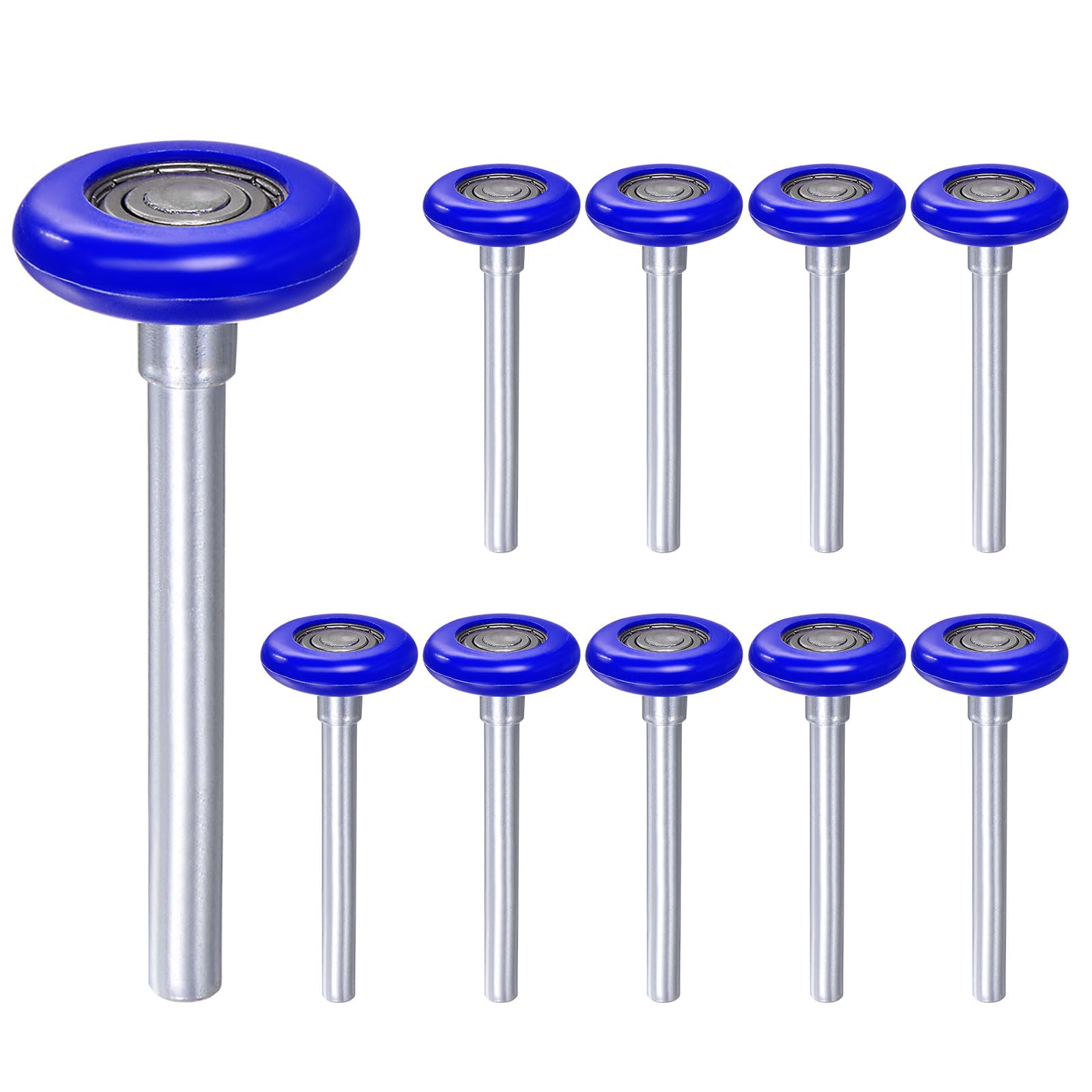 QUARKZMAN 10pz Rulli per Porte Garage in Nylon da 1.8" per Binario da 2" - Asta da 4.25" - Ruote Silenziose per Porte Garage - Cuscinetto di Precisione 6200zz a 8 Sfere - Blu