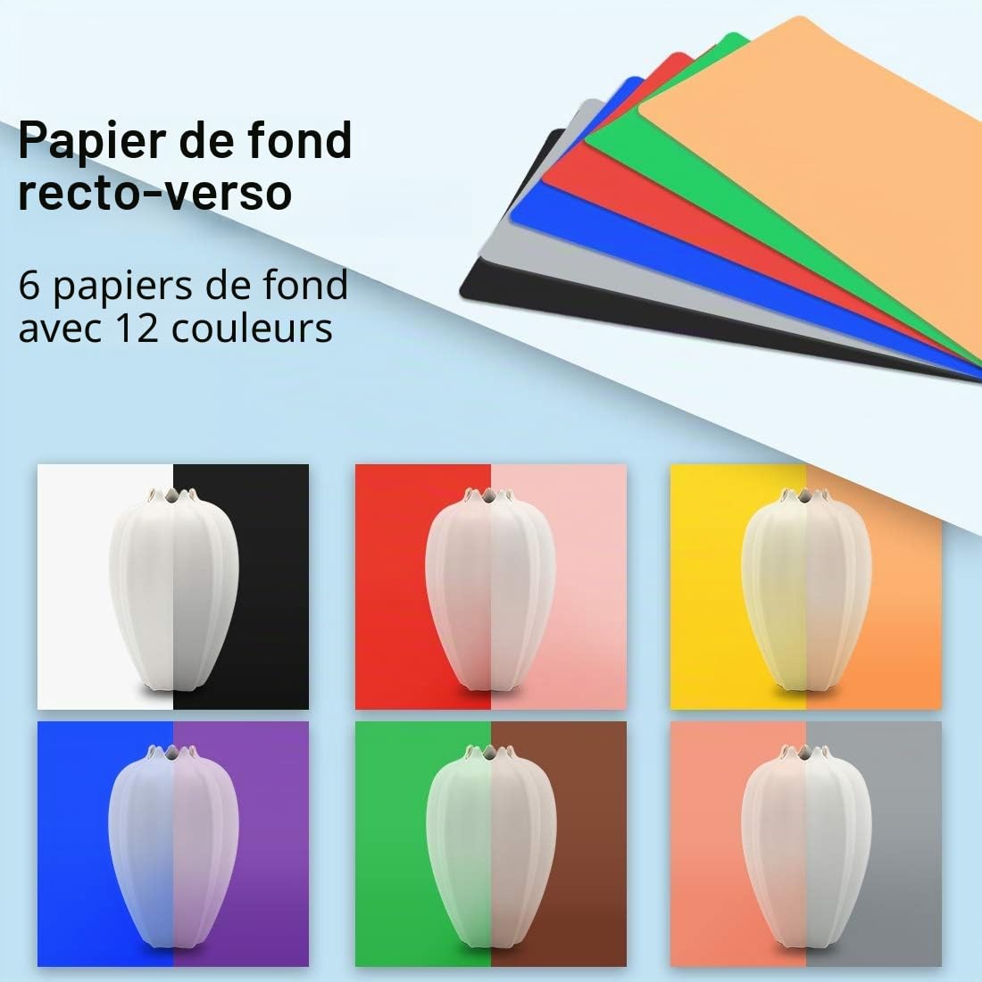 25cm Studio Photo Tir Boîte Boîte à Lumière Photo Eclairage Tentes Box de Shooting Petite boîte de Prise de Vue PULUZ Portable pour Professionnel avec 12 arrière-Plans de Couleurs