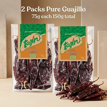 Tajin Mexican Dried Chillies Set | 1 x Guajillo Chillies 75g 1 x Ancho Chilli 75 1 x Arbol Chillies 75 1 x Pasilla Chilli 75g (Guajillo 2 Pack)