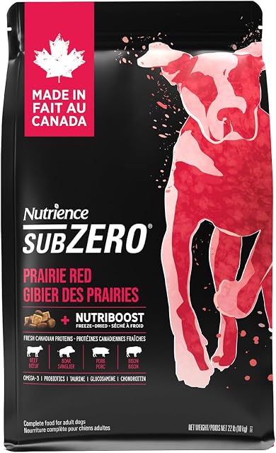 Nutrience Grain Free Subzero Dog Food, 10 kg (22 lbs), Canadian Prairie Red Formula, Dry Dog Food, High Protein Kibble, Nourriture Pour Chien, Manger Pour Chien