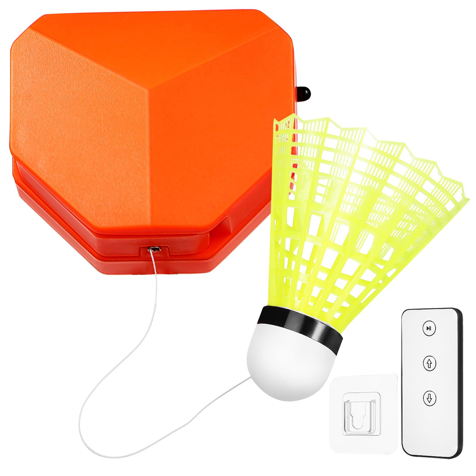 Toyvian Electric Badminton Rebound Trainer Set - Portable Solo Practice Trainer with Remote Control, Nylon Shuttlecocks & Elastic Cords - Perfect for Indoor & Outdoor Garden Play