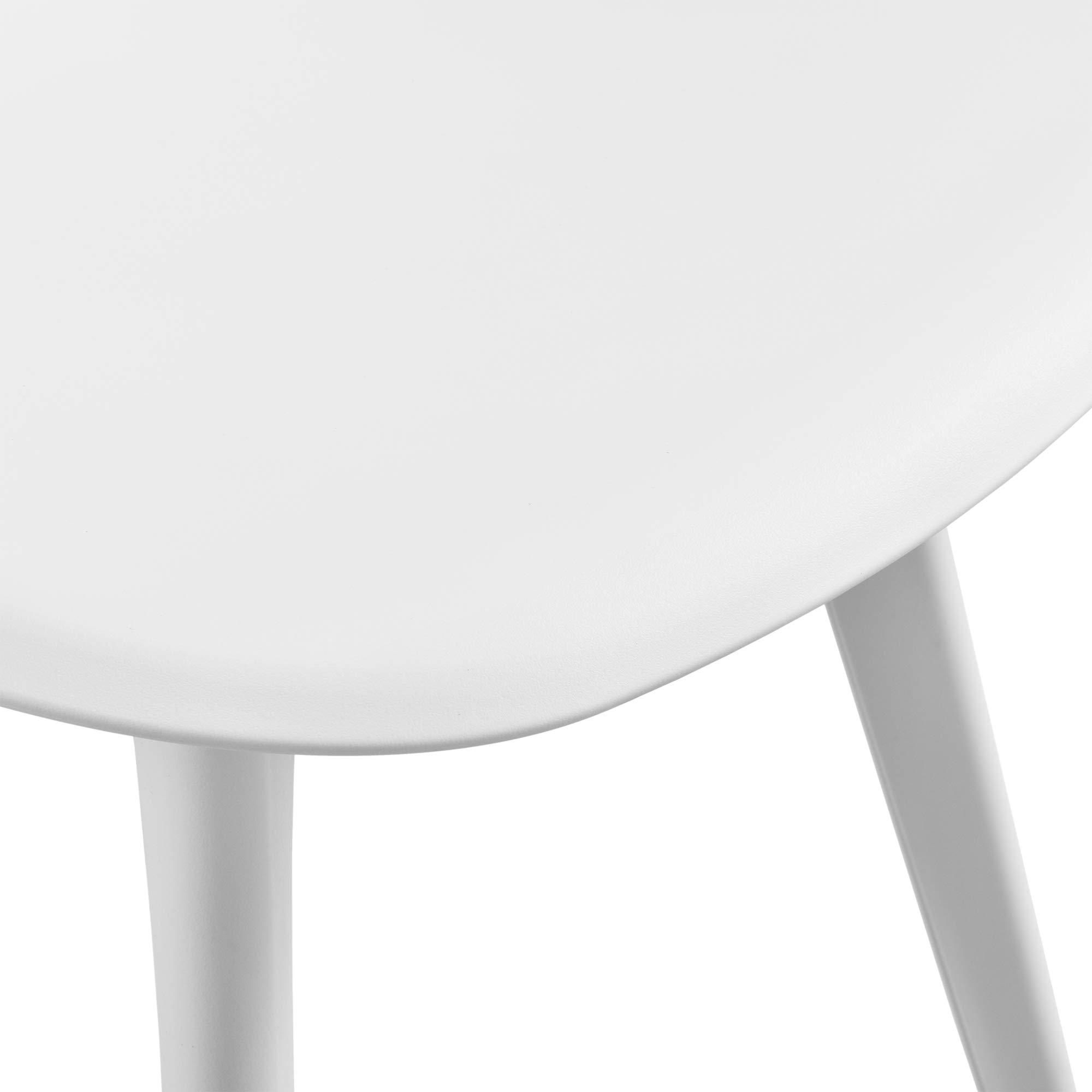 [en.casa] Set di 2 Sedie da Sala da Pranzo in Plastica Sedie Monoscocca Moderne con Schienale Design Ergonomico per Cucina Soggiorno - Bianco