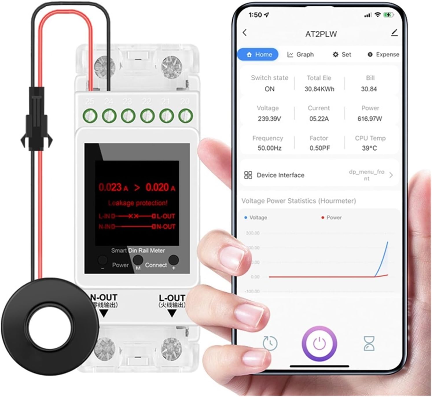 Amazon.com: LIBODD Tuya Single Phase Din Rail WiFi Smart Energy Meter ...