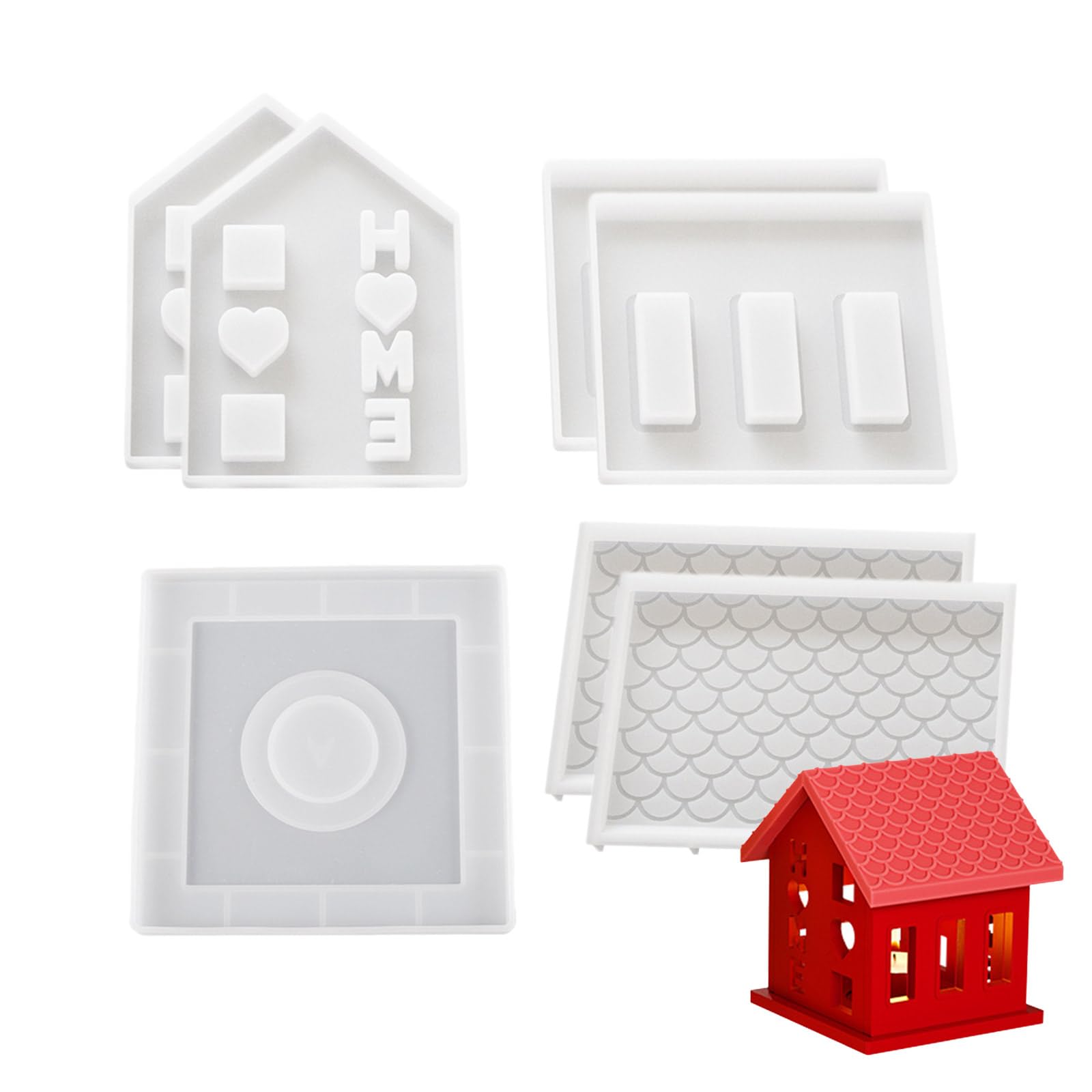 Moule maison silicone bougeoir plâtre pour déco de Noël cocooning