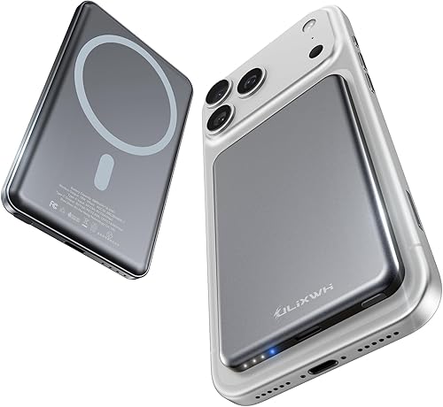 Cargador portátil Magsafe de 0.3 pulgadas, fabricado en aleación, para iPhone, batería magnética de carga rápida de 5000 mAh, batería inalámbrica