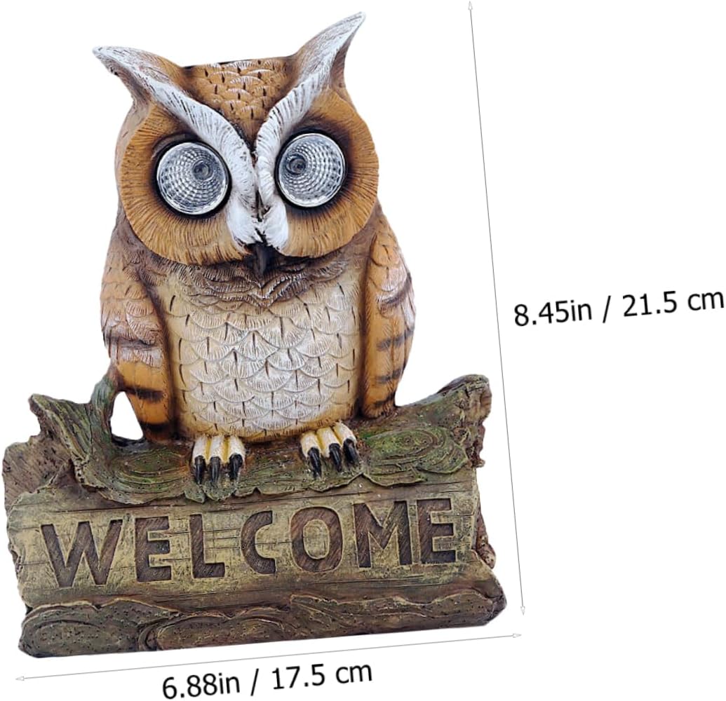 SUPVOX 1pc Solar Owl Lamp Decor Light Ornament for Outdoor Spaces Solar Light Design for Courtyards and Patios