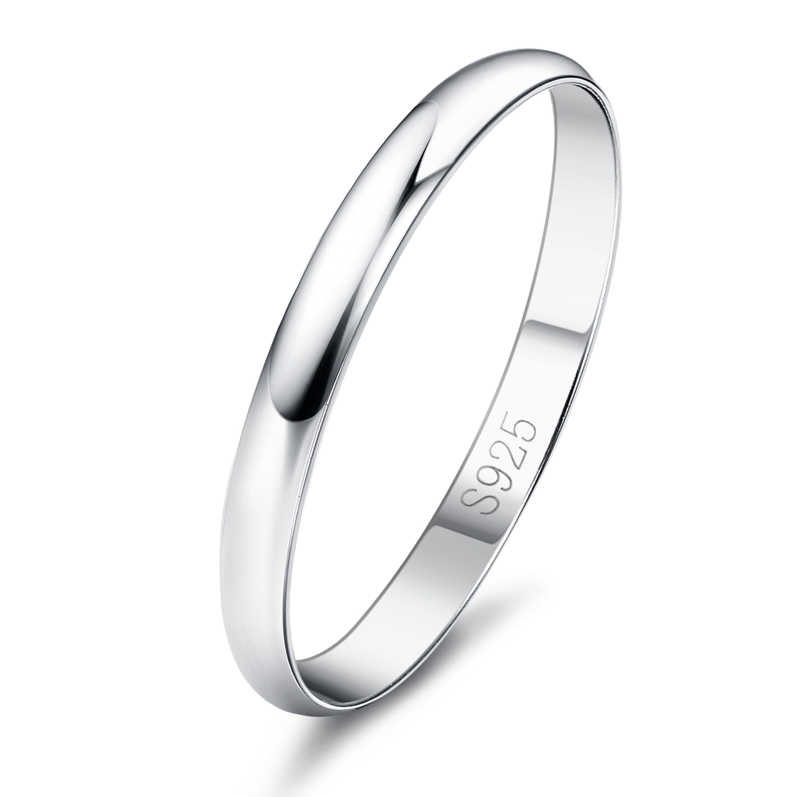 Bague Jonc En Argent Massif 925 - Anneau Simple - D&F - Occasion