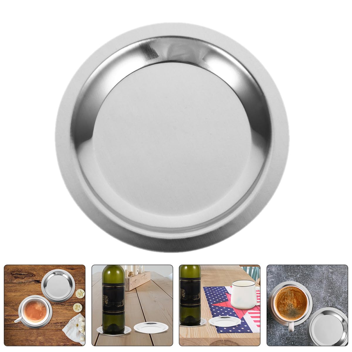 FUOYLOO Sottobottiglie in Acciaio Inossidabile 8 Pezzi Antiscivolo e Protezione Termica per Bottiglie di Vino Design Resistente per Cucina e Sala da Pranzo