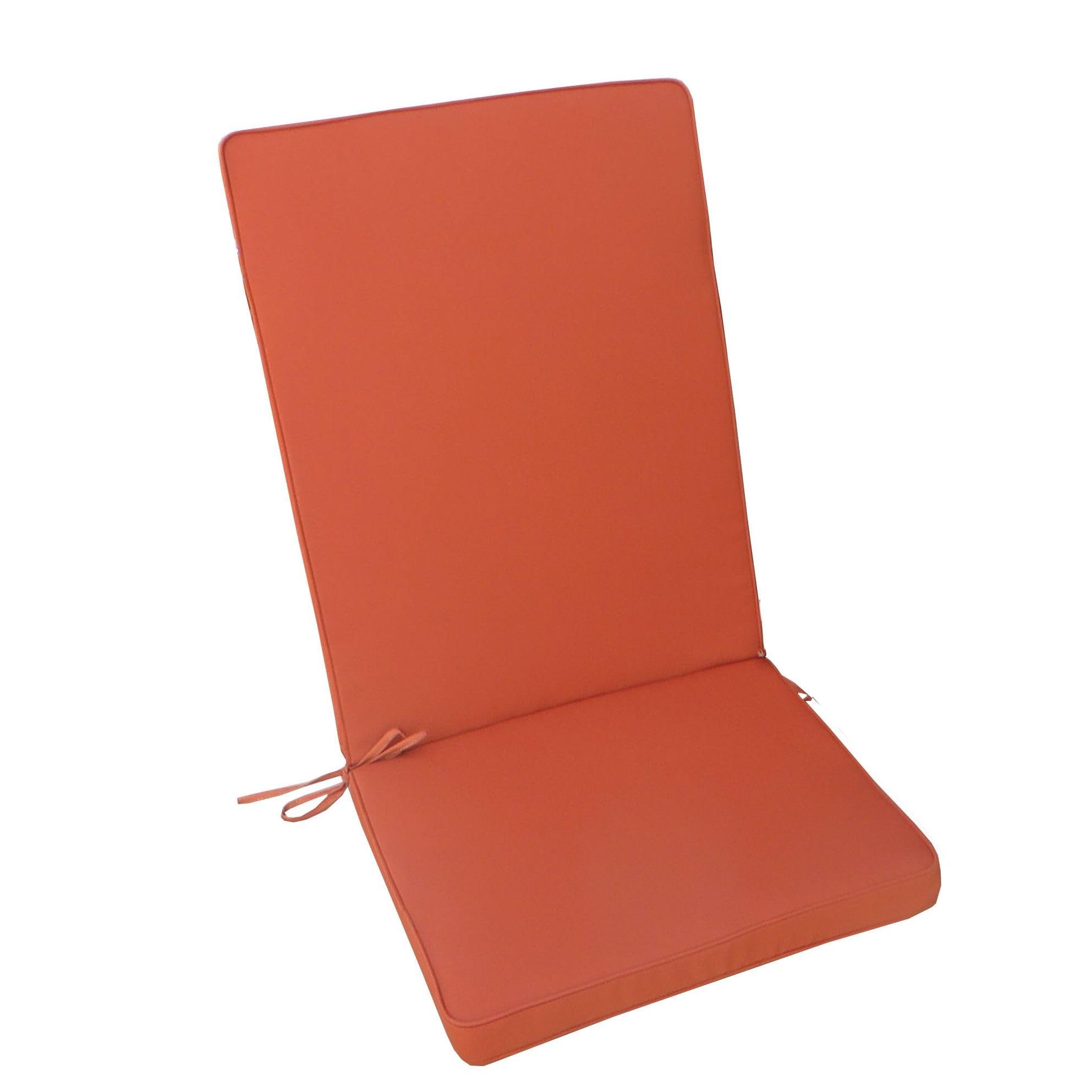 milani home - cuscino medio seduta e schienale, Sanaty, sfoderabile con lacci, poliestere, arancione, 90 x 40 x 4 cm