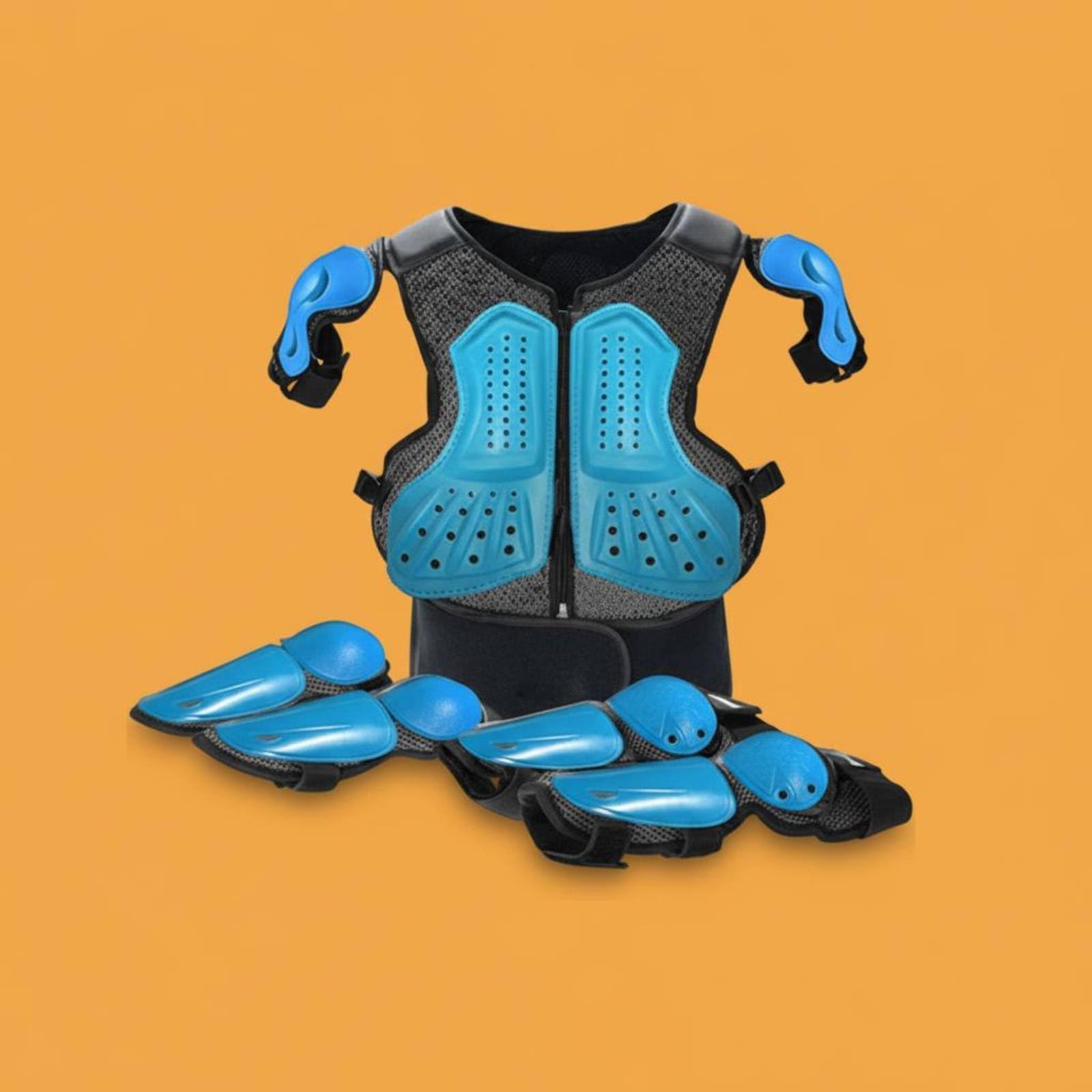 Kinder Schutzrüstung Protektoren-kit Kleidung mit Atmungsaktiven Stoffen Und Verstellbaren Gurten für Radsport Outdoor-Sports Skateboarden Scooter Und Balancebike