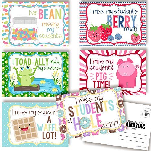 I Miss My Students Blank Postcards For Students From Teachers, Total of