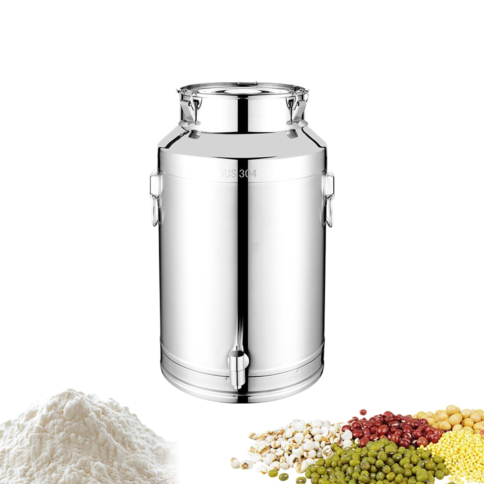 Tamburo Per Olio In Acciaio 5L/9L/14L Utensili Da Cucina In Acciaio | Uso Domestico E Escursionismo Per Latte Vino Alimenti Farina Caffe Zucchero