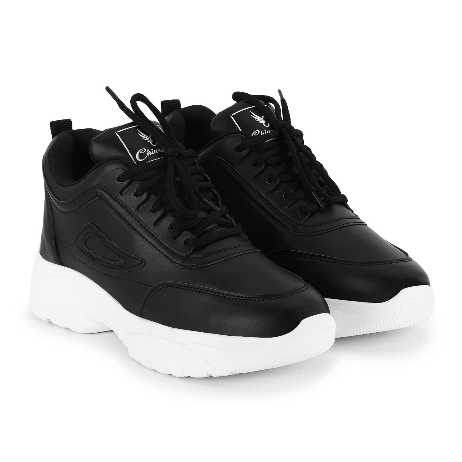 Chinraag Womens and Girls Casual Shoes | Synthetic Material Sneaker | Sports,Jogging, Walking, Running Shoes, Lightweight PVC Sole Shoes Black (B0B7J74MDX) Amazon Price History, Amazon Price Tracker
