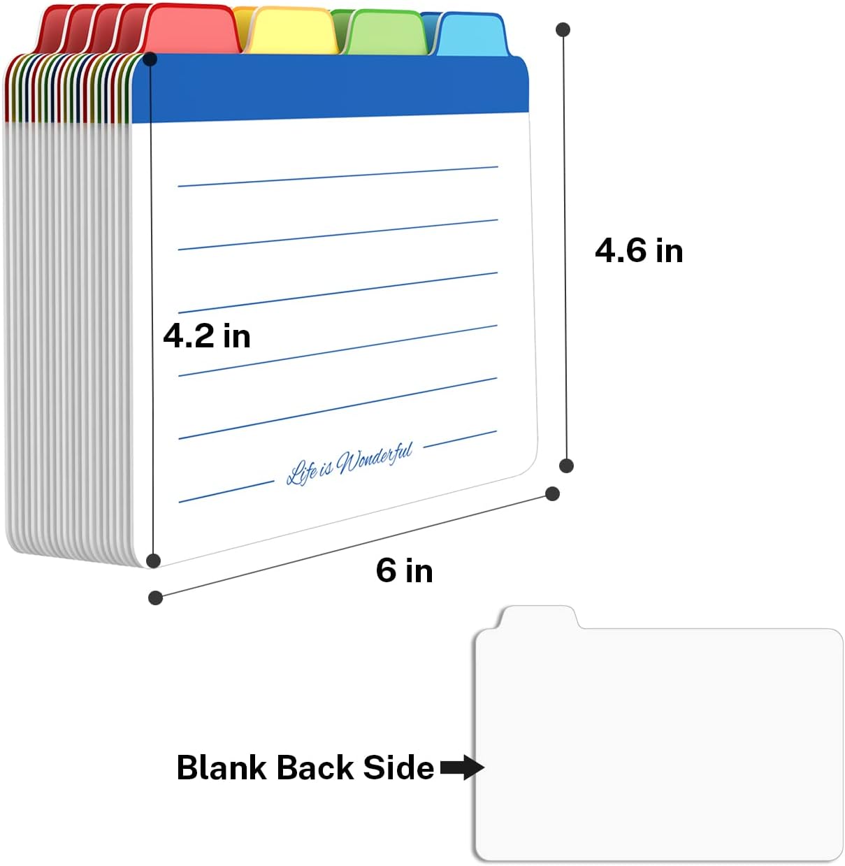 Neando Bamboo Recipe Card Organizer for 4x6 Cards – Wooden Index Card Storage Box with Lid, 4 Compartments, 600-Card Capacity, Includes 20 Tabbed Guides – Natural Kitchen Filing System