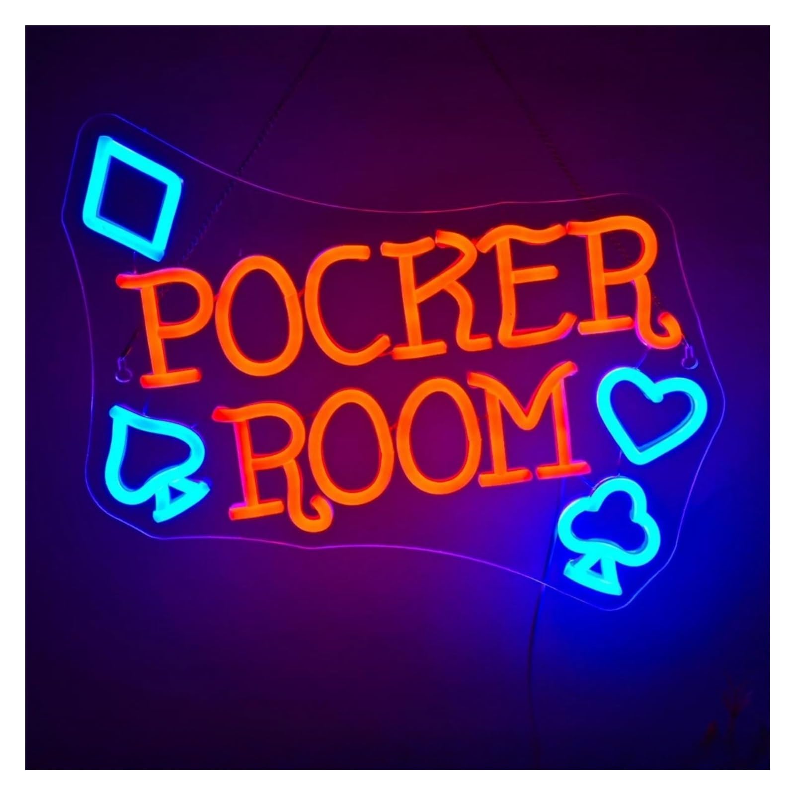 LEMST Sign Lamp Commercial Neon Signs USB Powered Adjustable Brightness Poker Room Neon Lights Suitable for Shop Decor Club USB Lamp 32cmx37cm