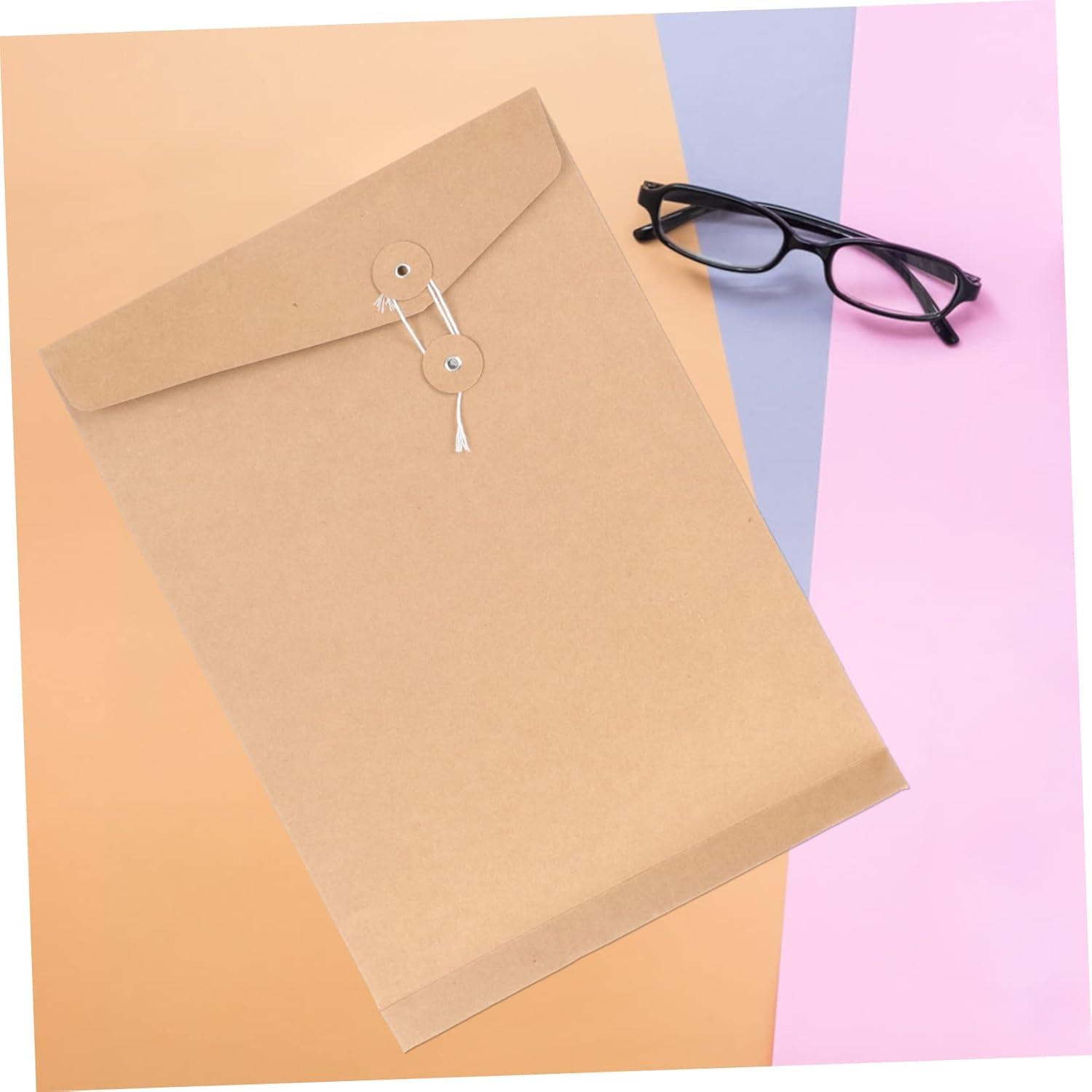 Kraft String Tie Envelope Folder 10-Pack A4 Document Organizer Filing Envelopes for Office School Home Bills Invoices
