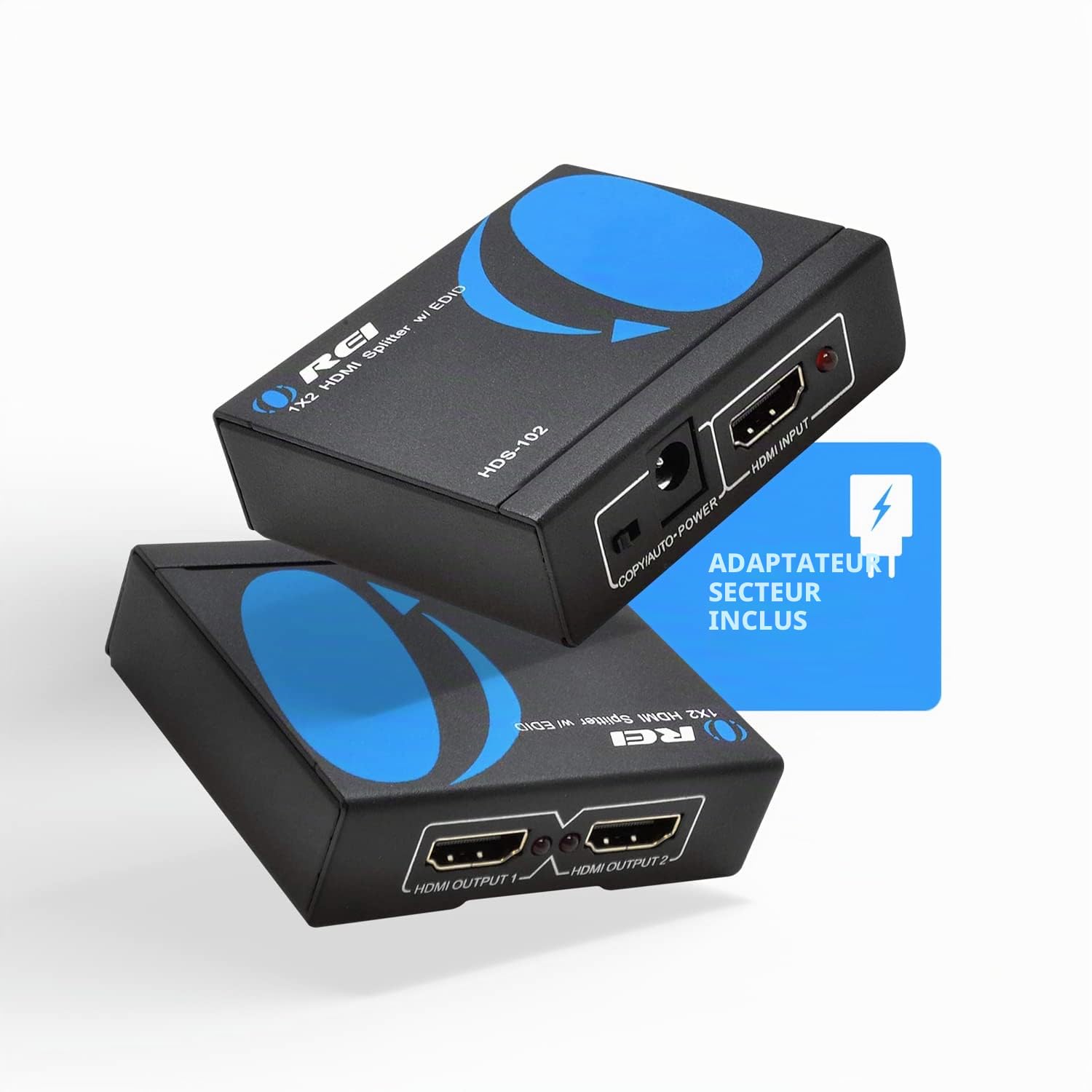 OREI Répartiteur HDMI 4K 1 entrée 2 Sorties – Ultra HD 4K @ 30 Hz 1 x 2 V 1.4 HDCP, Alimentation HDMI Prend en Charge 3D Full HD 1080p pour Xbox, PS4 PS3 Fire Stick Blu Ray Apple TV HDTV – Adaptateur