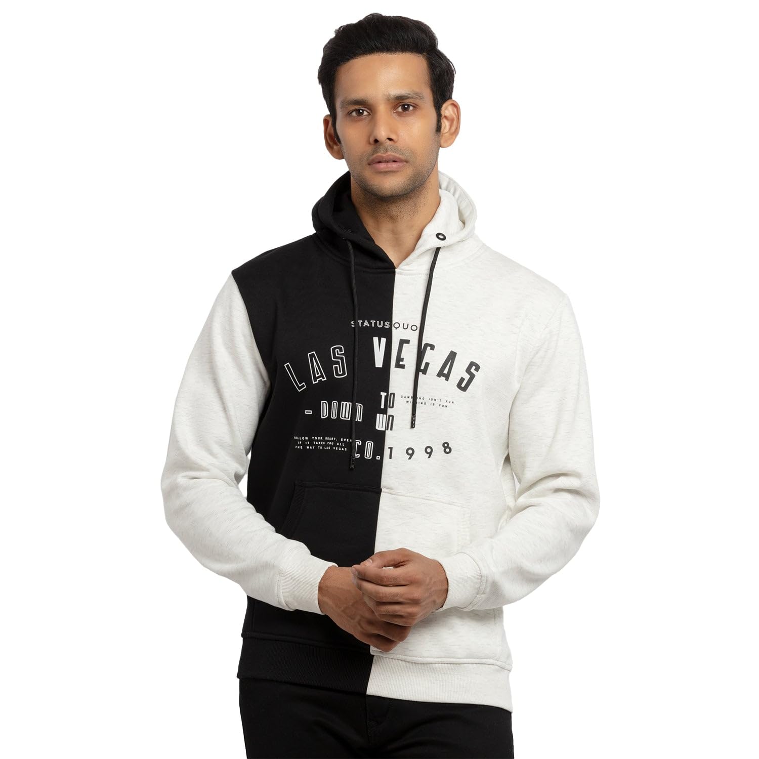 Status Quo Men Black Printed Mix & Match Hooded Sweatshirt-image-22