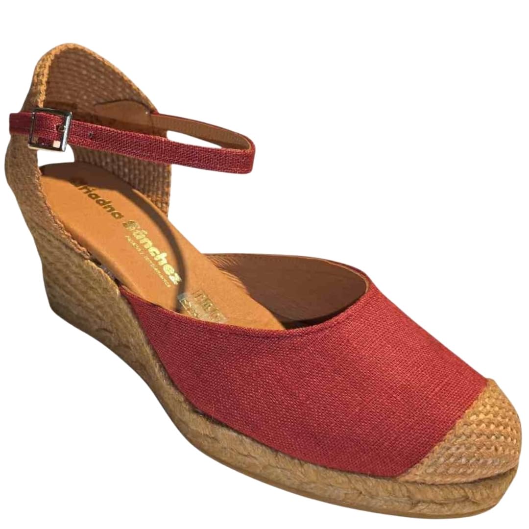 Sandalias Cuña Media Mujer Agatha, Alpargatas Mujer Cuña y Punta en Yute, Sandalias Esparto Hechas a Mano en España
