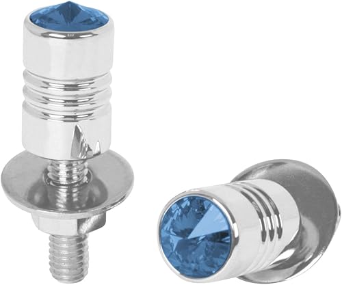 Grand General 50851 - Cierre de matrícula de aluminio cromado con cristal azul