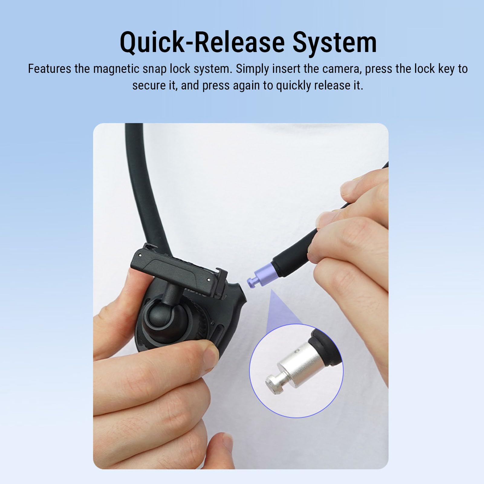 Luocute Supporto per Action Camera Al Collo con Sgancio Rapido Magnetico, | Costruzione in Silicone e Acciaio Al Carbonio, vestibilità Morbida Sulla Pelle, Compatibile con Action 6 Nano, Include