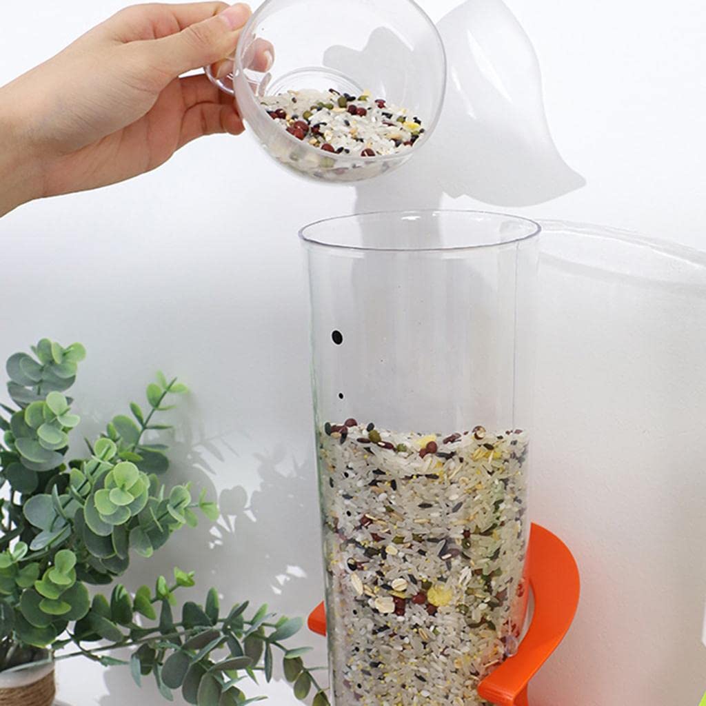 Dispenser di Cereali da Cucina Dispenser di Alimenti Secchi Salvaspazio Scatola di Conservazione del Grano Secchio di Riso di Farina d'avena, per Riso casalingo Dispensa da Cucina, Arancione