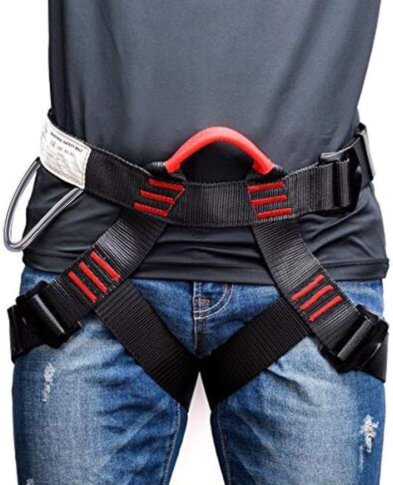 Weanas Thicken Climbing Harness, Protect Waist Safety Harness, Wider Half Body Harness for Mountaineering/Fire Rescuing/Rock Climbing/Rappelling/Tree Climbing (1.16pound)