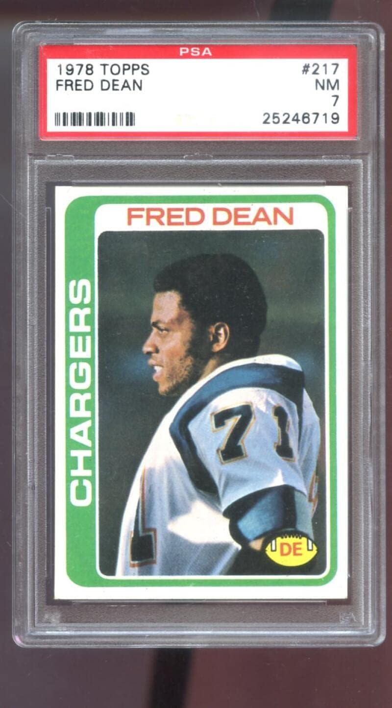 1978 Topps #217 Fred Dean ROOKIE RC PSA 7 Graded Football Card NFL Chargers