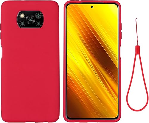 Funda para Xiaomi Poco X3Xiaomi Poco X3 Pro, Funda protectora de silicona líquida para Xiaomi Poco X3Xiaomi Poco X3 Pro con cordón de silicona,
