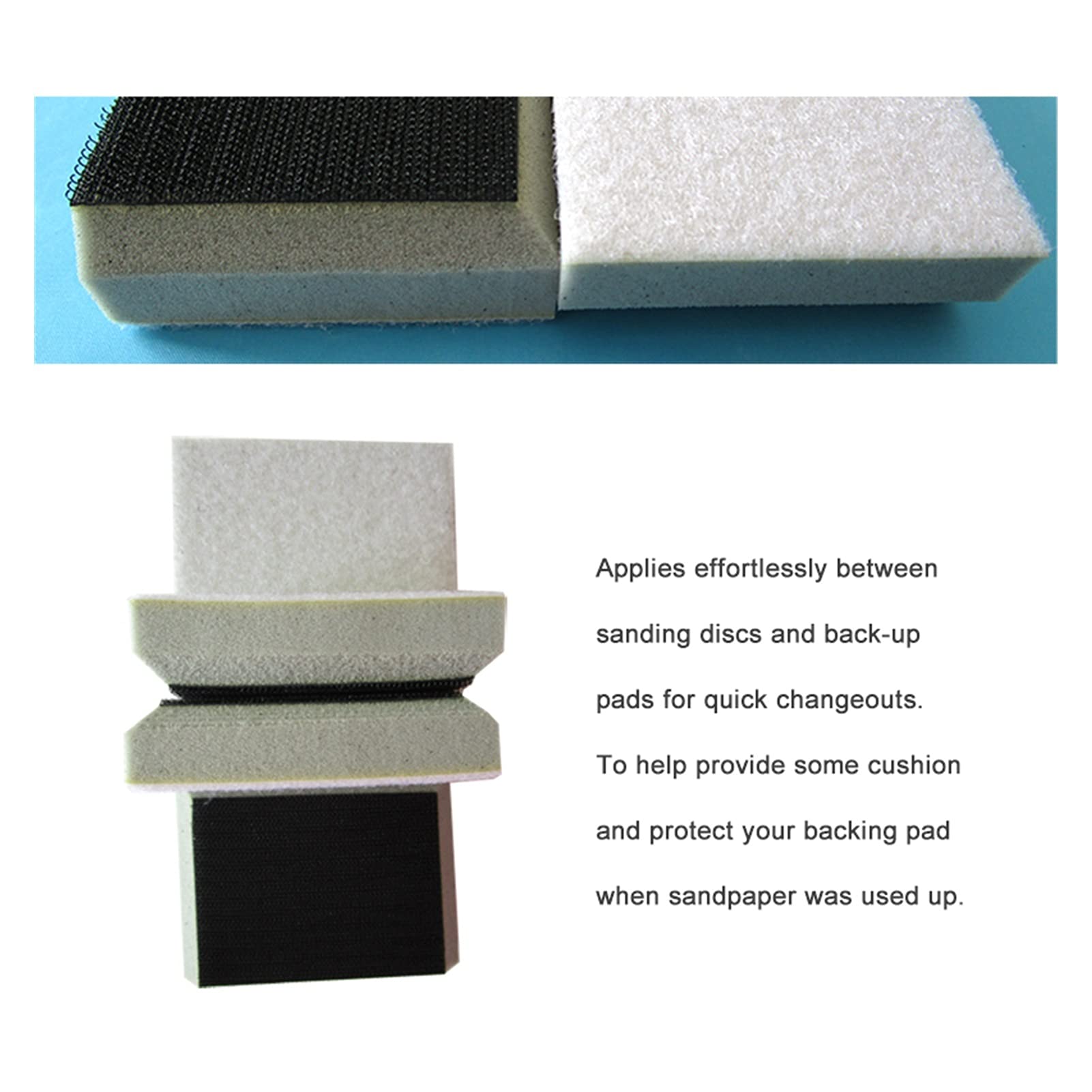 Almohadilla de Pulido 5 UNIDS Cojín de Interfaz de chaflán de Alta Densidad Rectangular 7PCS 70 * 100 mm Padio de Esponja de lijadora Hancha de protección y Bucle abrasivo