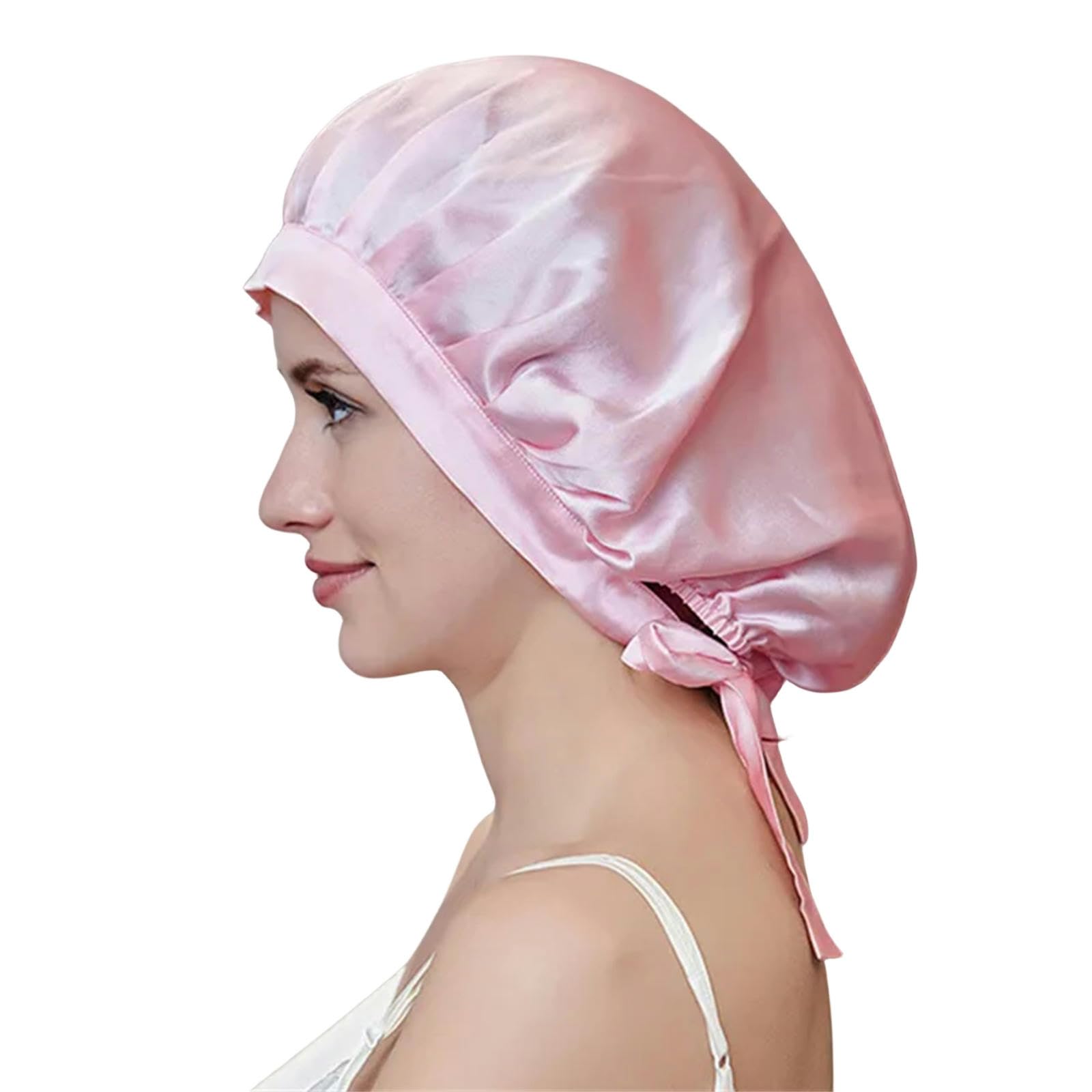Cuffia Capelli Ricci Notte Donne Turban Cofano per Capelli Che Dorme da Notte per Dormire Dormiente Naturale Avvolgimento della Testa da Notte -Pesca-Taglia Unica