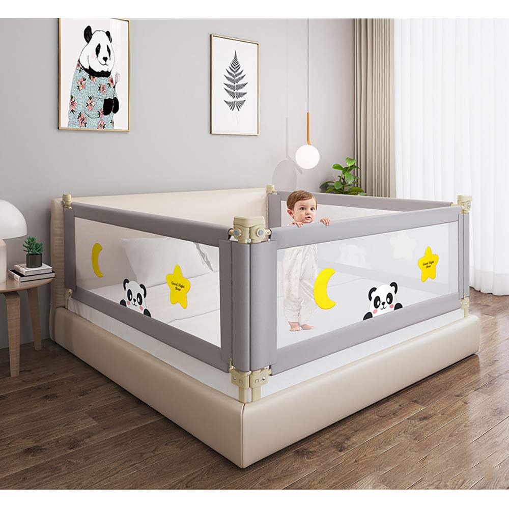 Barandilla para Cuna, Bisel de cabecera Ajustable con elevación Vertical para niños, Valla de Cama con conexión anticolisión, Verde, 1,8 m