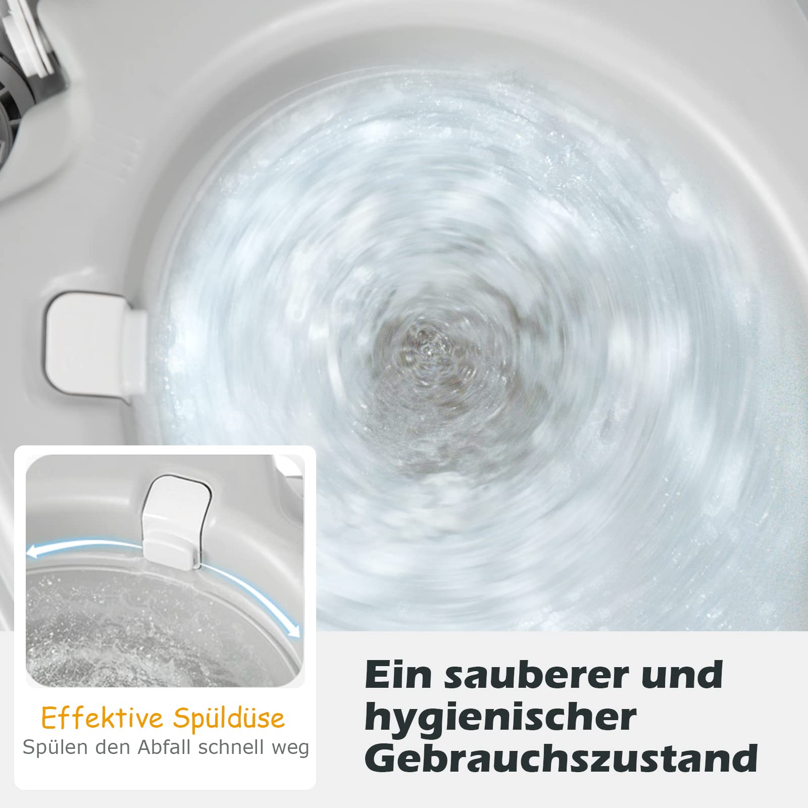 COSTWAY 20+10L Campingtoilette mit abnehmbarem Abwassertank & Wasserstandsanzeige, Campingklo tragbar, Reisetoilette bis 200 kg belastbar, Mobile Toilette für Reise, Camping und Wohnmobil