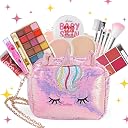 Linivya Kids Real Makeup Kit for Teens, Pre-teens & Girls with Unicorn Sling Chain Bag - Real, Non Toxic, Washable Make Up Toy - Unicorn Toys Gift for 6 7 8 9 10 12 13 14 Years Old Girls Birthday gallery image